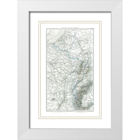 East France - Thiers 1866 White Modern Wood Framed Art Print with Double Matting by Thiers