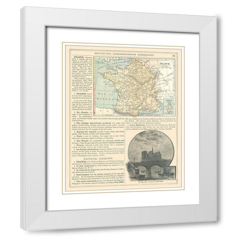 France - Monteith 1882 White Modern Wood Framed Art Print with Double Matting by Monteith