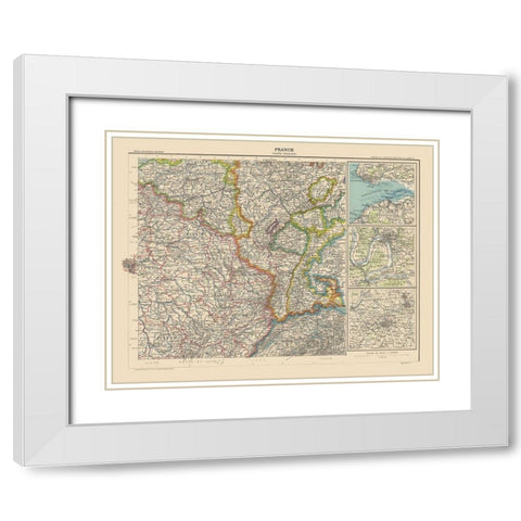 North East France - Schrader 1908 White Modern Wood Framed Art Print with Double Matting by Schrader