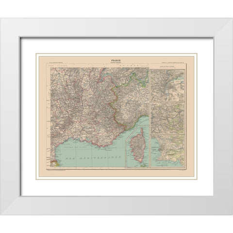 South East France - Schrader 1908 White Modern Wood Framed Art Print with Double Matting by Schrader