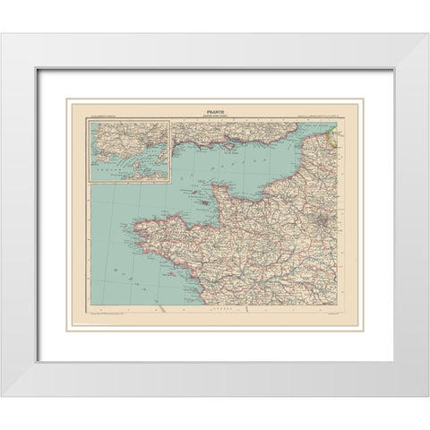 North West France - Schrader 1908 White Modern Wood Framed Art Print with Double Matting by Schrader
