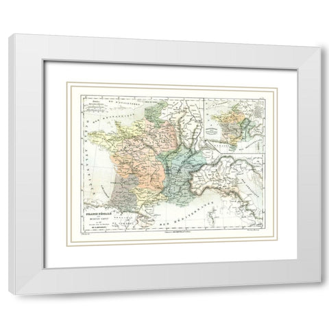 Feudal France Hugh Capet - Cortambert 1880 White Modern Wood Framed Art Print with Double Matting by Cortambert