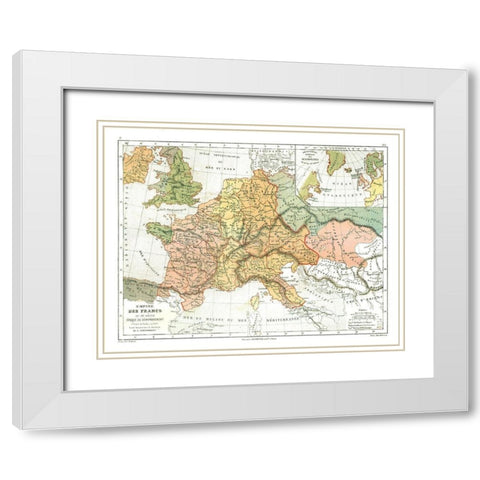 Kingdom of the Franks France - Cortambert 1880 White Modern Wood Framed Art Print with Double Matting by Cortambert