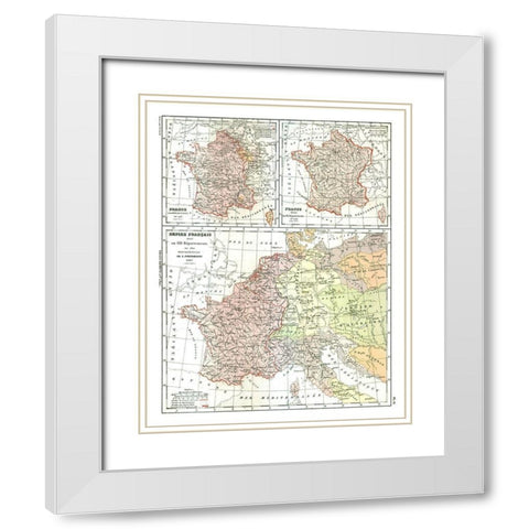 France 1715-1867 - Cortambert 1880 White Modern Wood Framed Art Print with Double Matting by Cortambert