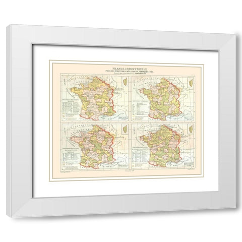 Industries France - Cortambert 1880 White Modern Wood Framed Art Print with Double Matting by Cortambert