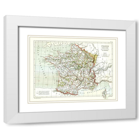 Forrestry France - Cortambert 1880 White Modern Wood Framed Art Print with Double Matting by Cortambert