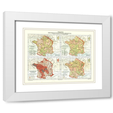 Industries Monuments France - Cortambert 1880 White Modern Wood Framed Art Print with Double Matting by Cortambert