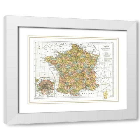 France - Cortambert 1880 White Modern Wood Framed Art Print with Double Matting by Cortambert