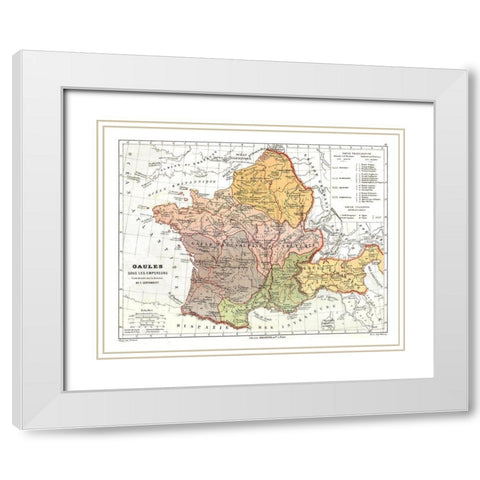 Gaul Empires France - Cortambert 1880 White Modern Wood Framed Art Print with Double Matting by Cortambert