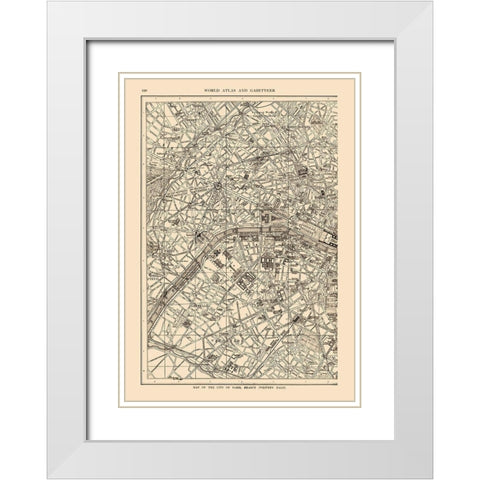 Western Paris France - Reynold 1921 White Modern Wood Framed Art Print with Double Matting by Reynold