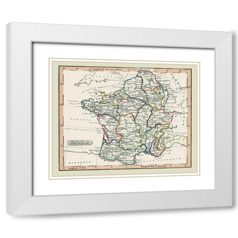 Ancient France - Fenner 1830 White Modern Wood Framed Art Print with Double Matting by Fenner