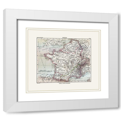 France - Perthes 1896 White Modern Wood Framed Art Print with Double Matting by Perthes