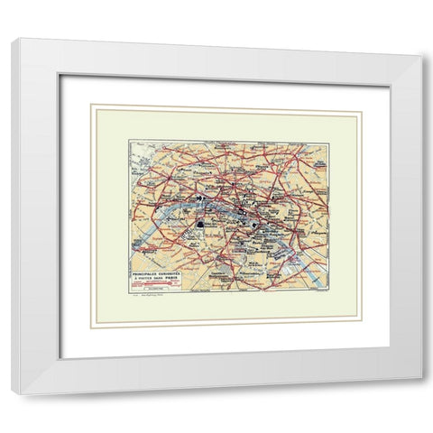 Tourist Attractions Paris France - Hermann 1921 White Modern Wood Framed Art Print with Double Matting by Hermann