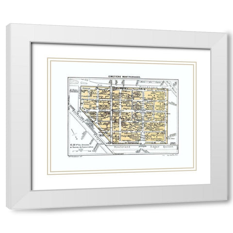 Montparnasse Cemetery Paris France White Modern Wood Framed Art Print with Double Matting by Blue Guides