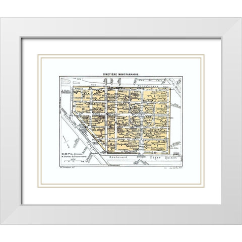 Montparnasse Cemetery Paris France White Modern Wood Framed Art Print with Double Matting by Blue Guides