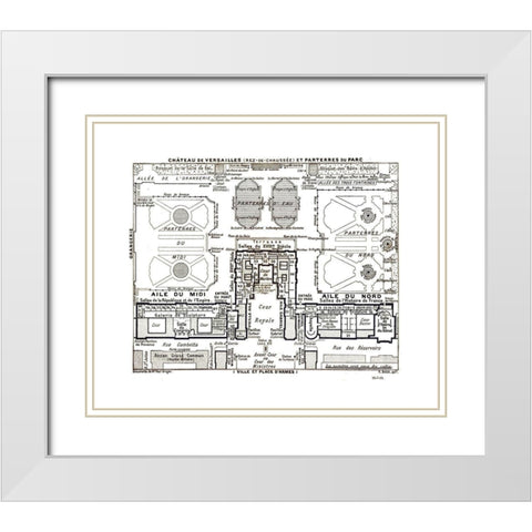 Palace of Versailles Paris France White Modern Wood Framed Art Print with Double Matting by Blue Guides