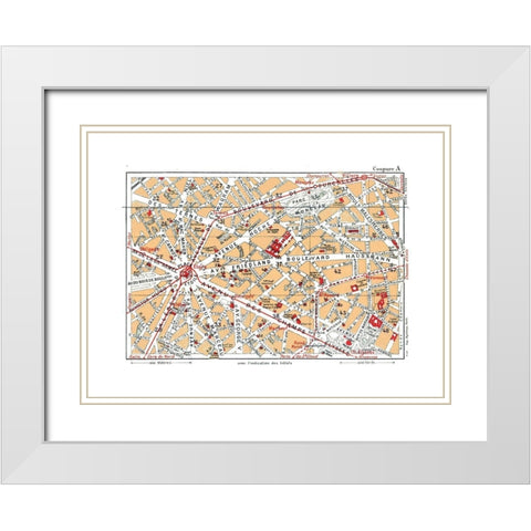 Northwestern Paris France - Blue Guides 1921 White Modern Wood Framed Art Print with Double Matting by Blue Guides