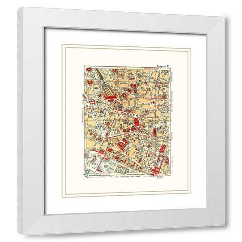 Northern Paris France - Blue Guides 1921 White Modern Wood Framed Art Print with Double Matting by Blue Guides