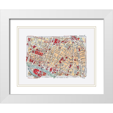 Ile de la Cite Paris France - Blue Guides 1921 White Modern Wood Framed Art Print with Double Matting by Blue Guides