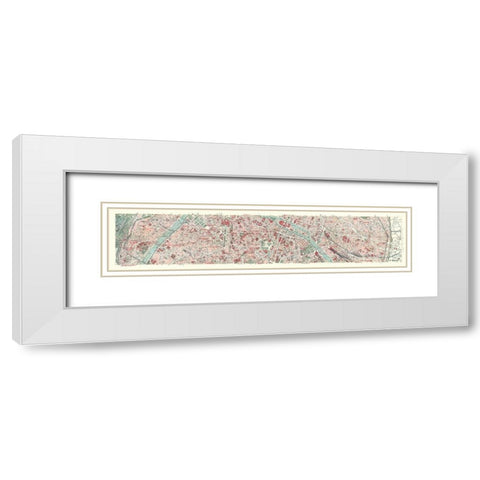 Paris Long Cut France - Blue Guides 1921 White Modern Wood Framed Art Print with Double Matting by Blue Guides