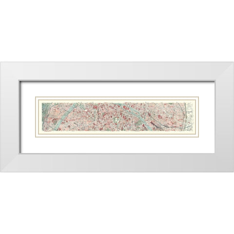 Paris Long Cut France - Blue Guides 1921 White Modern Wood Framed Art Print with Double Matting by Blue Guides