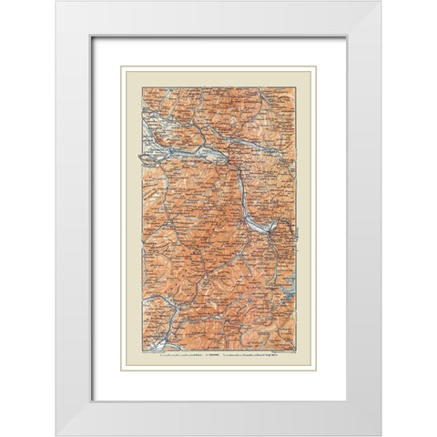 Aravis Range France - Baedeker 1921 White Modern Wood Framed Art Print with Double Matting by Baedeker