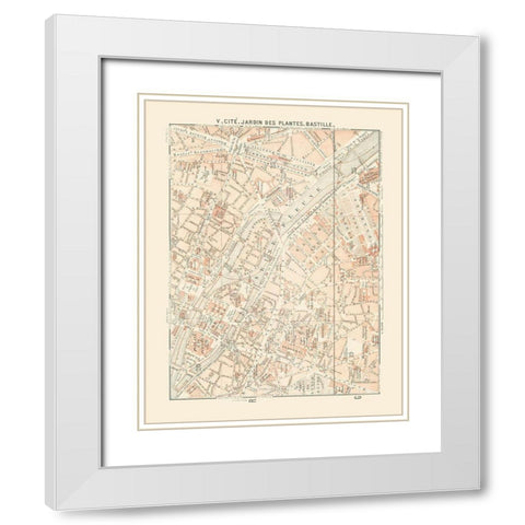 Jardin des Plantes Bastille Paris France White Modern Wood Framed Art Print with Double Matting by Baedeker