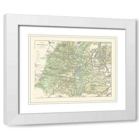 Fontainebleau Paris France - Baedeker 1911 White Modern Wood Framed Art Print with Double Matting by Baedeker