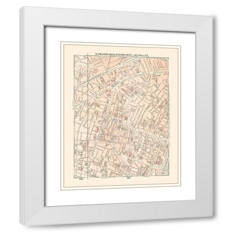 Les Halles Paris France - Baedeker 1911 White Modern Wood Framed Art Print with Double Matting by Baedeker