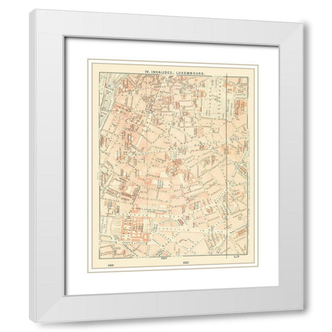Invalides Luxembourg Paris France - Baedeker 1911 White Modern Wood Framed Art Print with Double Matting by Baedeker