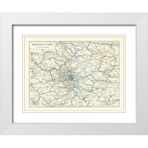 Suburbs Paris France - Baedeker 1911 White Modern Wood Framed Art Print with Double Matting by Baedeker