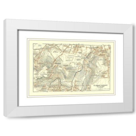 Town of Sceaux France - Baedeker 1911 White Modern Wood Framed Art Print with Double Matting by Baedeker