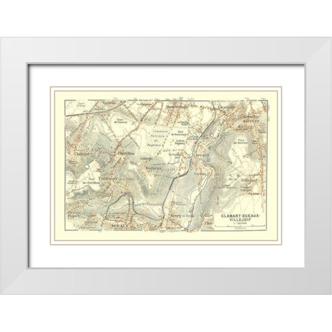 Town of Sceaux France - Baedeker 1911 White Modern Wood Framed Art Print with Double Matting by Baedeker