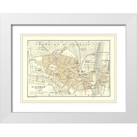 Saint Germain en Laye Paris France - Baedeker 1911 White Modern Wood Framed Art Print with Double Matting by Baedeker