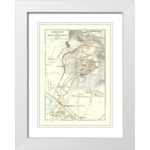 Enghien les Bains Montmorency Paris France White Modern Wood Framed Art Print with Double Matting by Baedeker