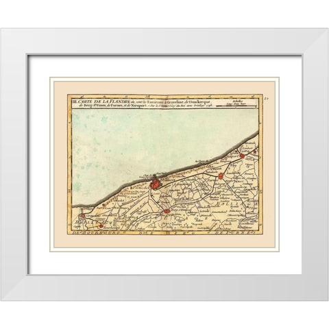 Gravelines Environs France - Robert 1748  White Modern Wood Framed Art Print with Double Matting by Robert