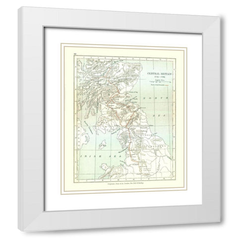 Central Britain 1715 - Gardiner 1902 White Modern Wood Framed Art Print with Double Matting by Gardiner