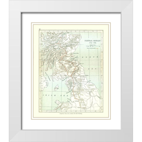 Central Britain 1715 - Gardiner 1902 White Modern Wood Framed Art Print with Double Matting by Gardiner