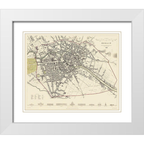 Berlin Germany - Baldwin 1833 White Modern Wood Framed Art Print with Double Matting by Baldwin
