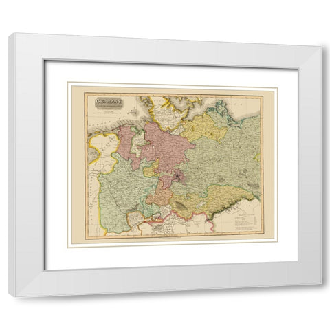 North of the Mayne Germany - Thomson 1827 White Modern Wood Framed Art Print with Double Matting by Thomson