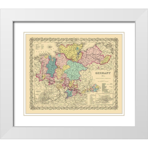 Germany 1 - Colton 1855 White Modern Wood Framed Art Print with Double Matting by Colton