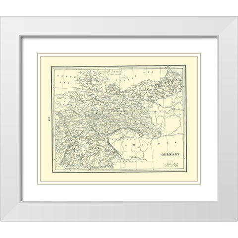 Germany - Rathbun 1893 White Modern Wood Framed Art Print with Double Matting by Rathbun