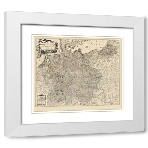 Germany Empire - Delarochette 1782 White Modern Wood Framed Art Print with Double Matting by Delarochette