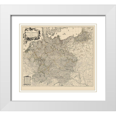 Germany Empire - Delarochette 1782 White Modern Wood Framed Art Print with Double Matting by Delarochette