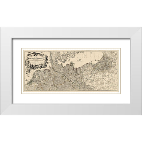 Upper Germany Empire - Delarochette 1782 White Modern Wood Framed Art Print with Double Matting by Delarochette