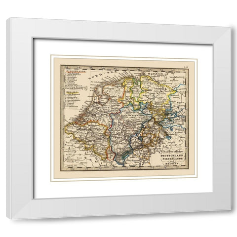 Northwest Germany Netherlands Belgium Benelux White Modern Wood Framed Art Print with Double Matting by Stieler