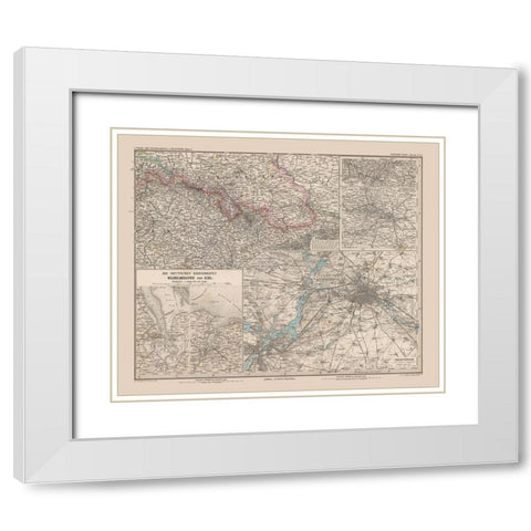 Silesia Germany - Stieler 1885 White Modern Wood Framed Art Print with Double Matting by Stieler