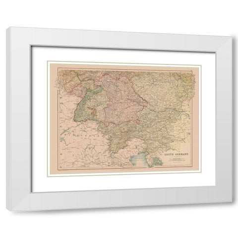 South Germany - Black 1867 White Modern Wood Framed Art Print with Double Matting by Black