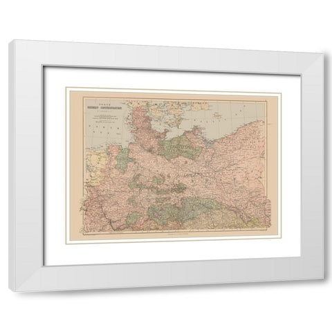 North German Confederation Germany - Black 1867 White Modern Wood Framed Art Print with Double Matting by Black