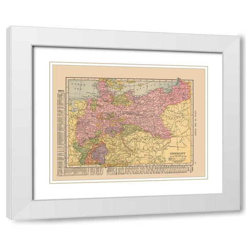 Germany - Hammond 1910 White Modern Wood Framed Art Print with Double Matting by Hammond